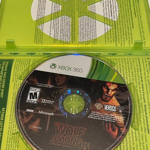 The Wolf Among us XBox 360 in Box no Manuals - Picture 3 of 3